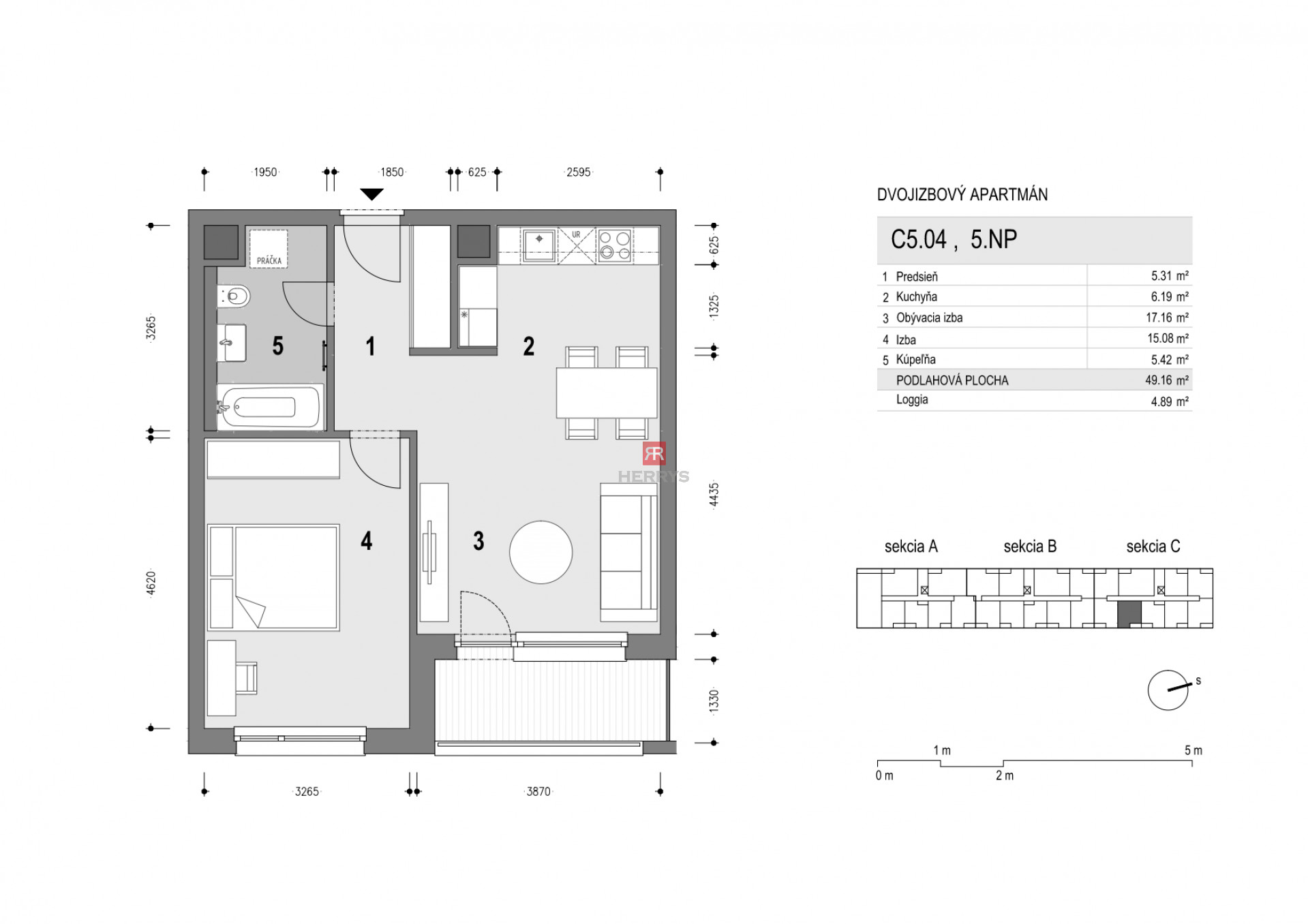 HERRYS - Na prenájom 2-izbový apartmán v&nbsp;novostavbe Bazová s&nbsp;garážovým státím