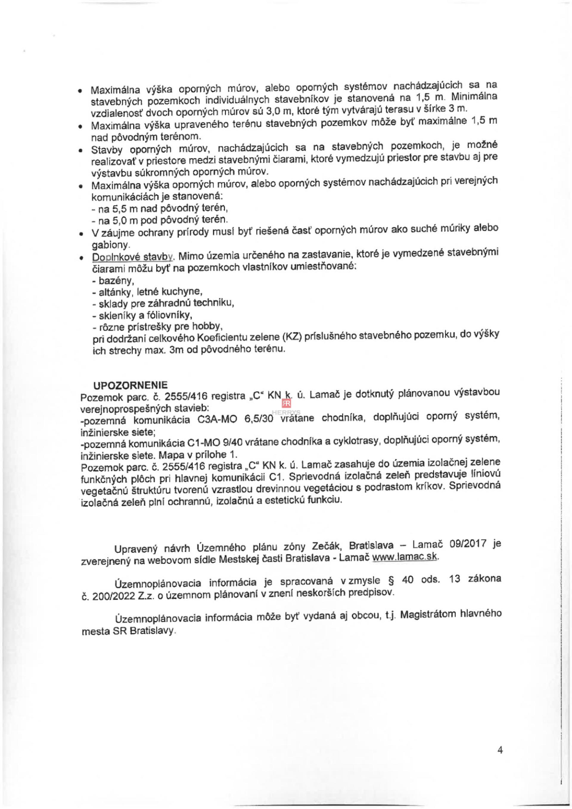 HERRYS - Na predaj rovinatý stavebný pozemok pre rodinný dom v Lamači&nbsp;