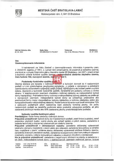 HERRYS - Na predaj rovinatý stavebný pozemok pre rodinný dom v Lamači&nbsp;
