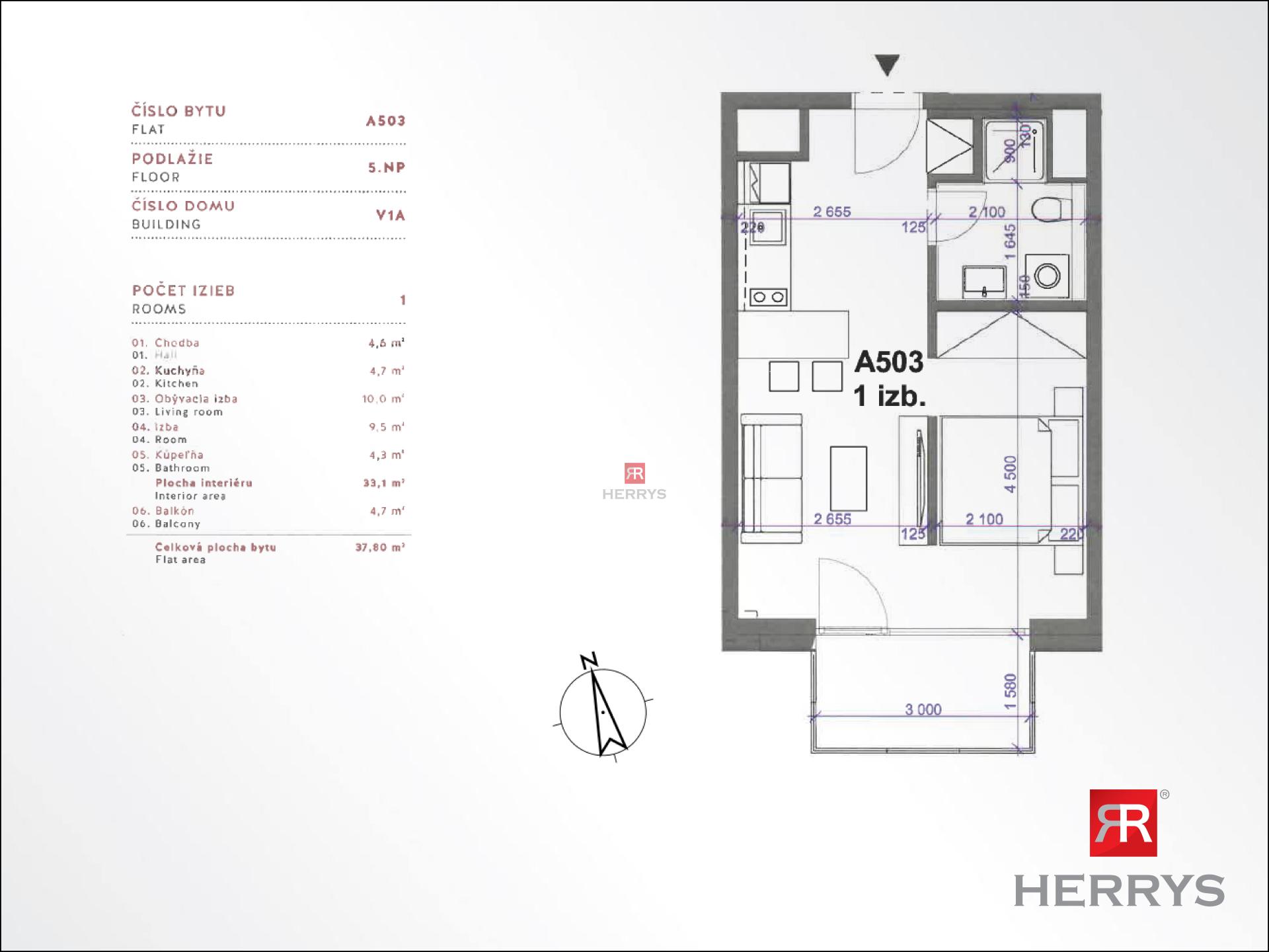 HERRYS - Exkluzívne na predaj svetlý 1,5 izbový byt v prestížnej novostavbe Vydrica