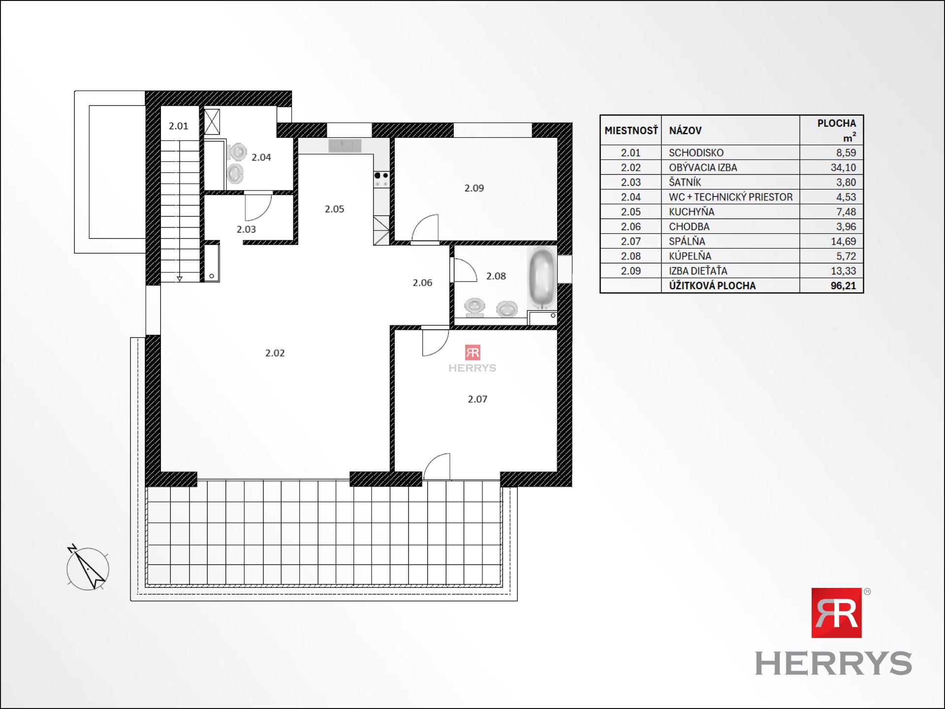 HERRYS - Na predaj výnimočný 3 izbový byt s terasou a s výhľadom do zelene devínskeho ramena Dunaju