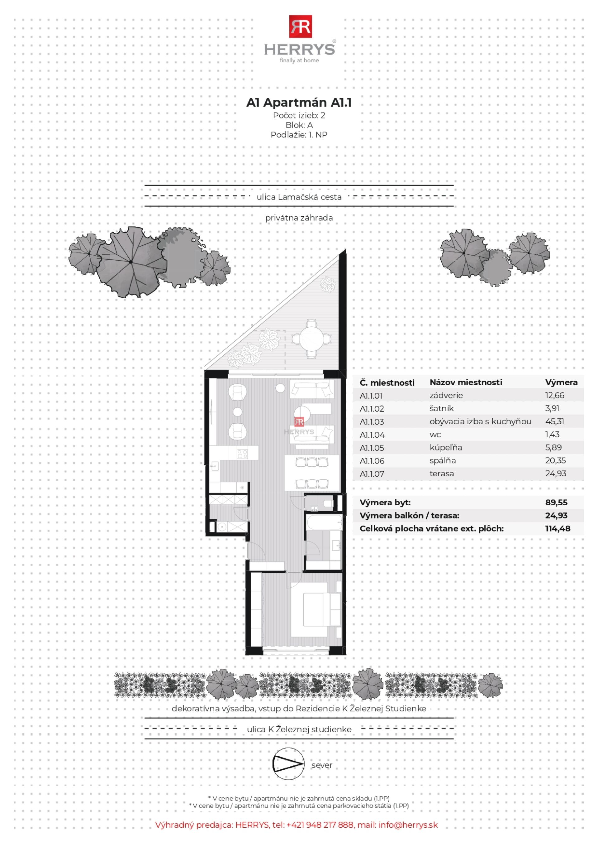 HERRYS – For sale spacious 2-room apartment in premium standard, project K Železnej studienke