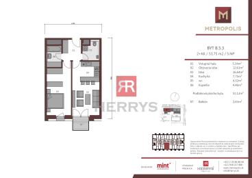 HERRYS – Na prenájom dizajnový 2-izbový byt s parkovaním v projekte Metropolis