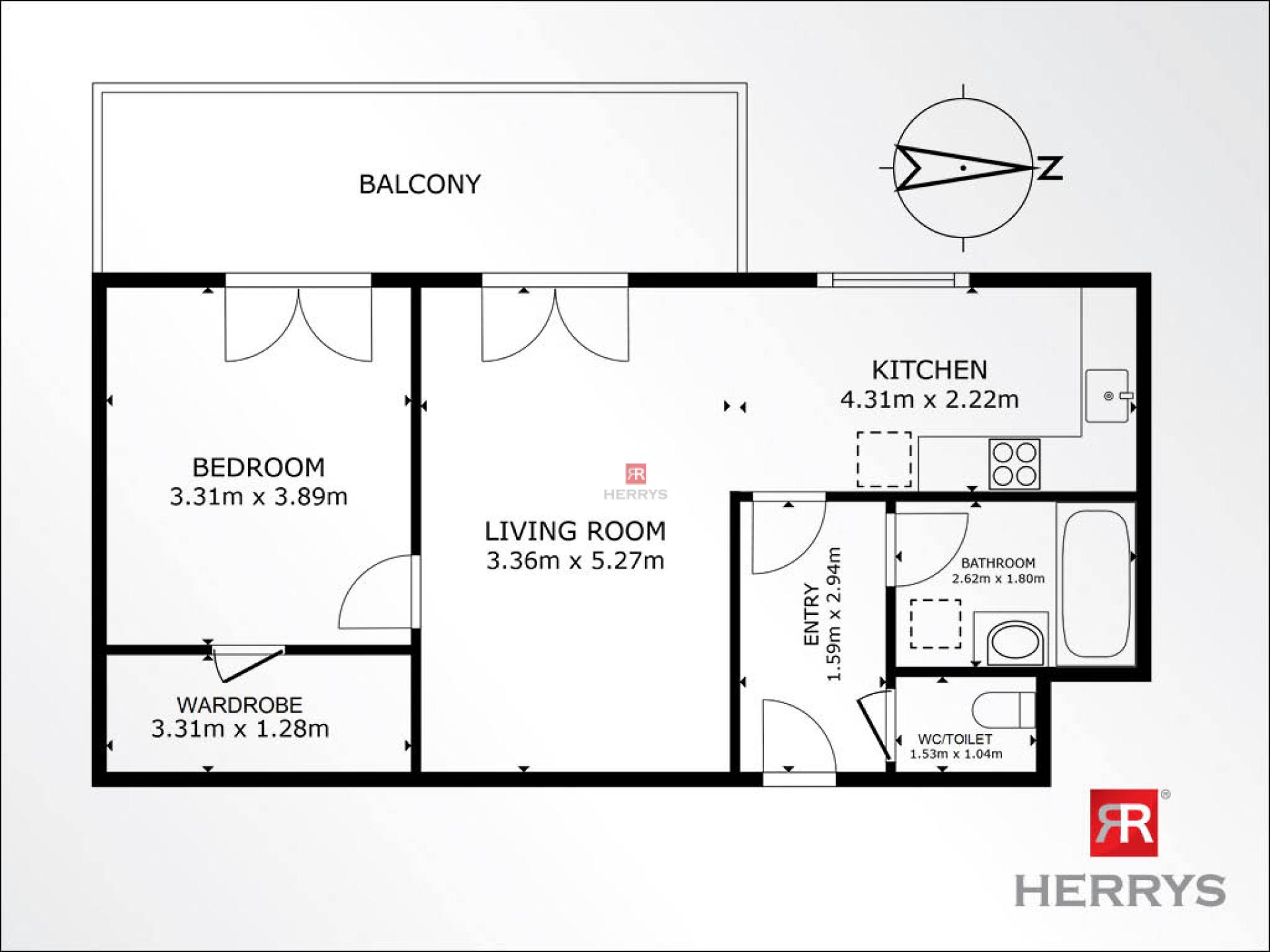 HERRYS - Na prenájom slnečný 2 izbový byt s veľkou loggiou a parkovacím státím