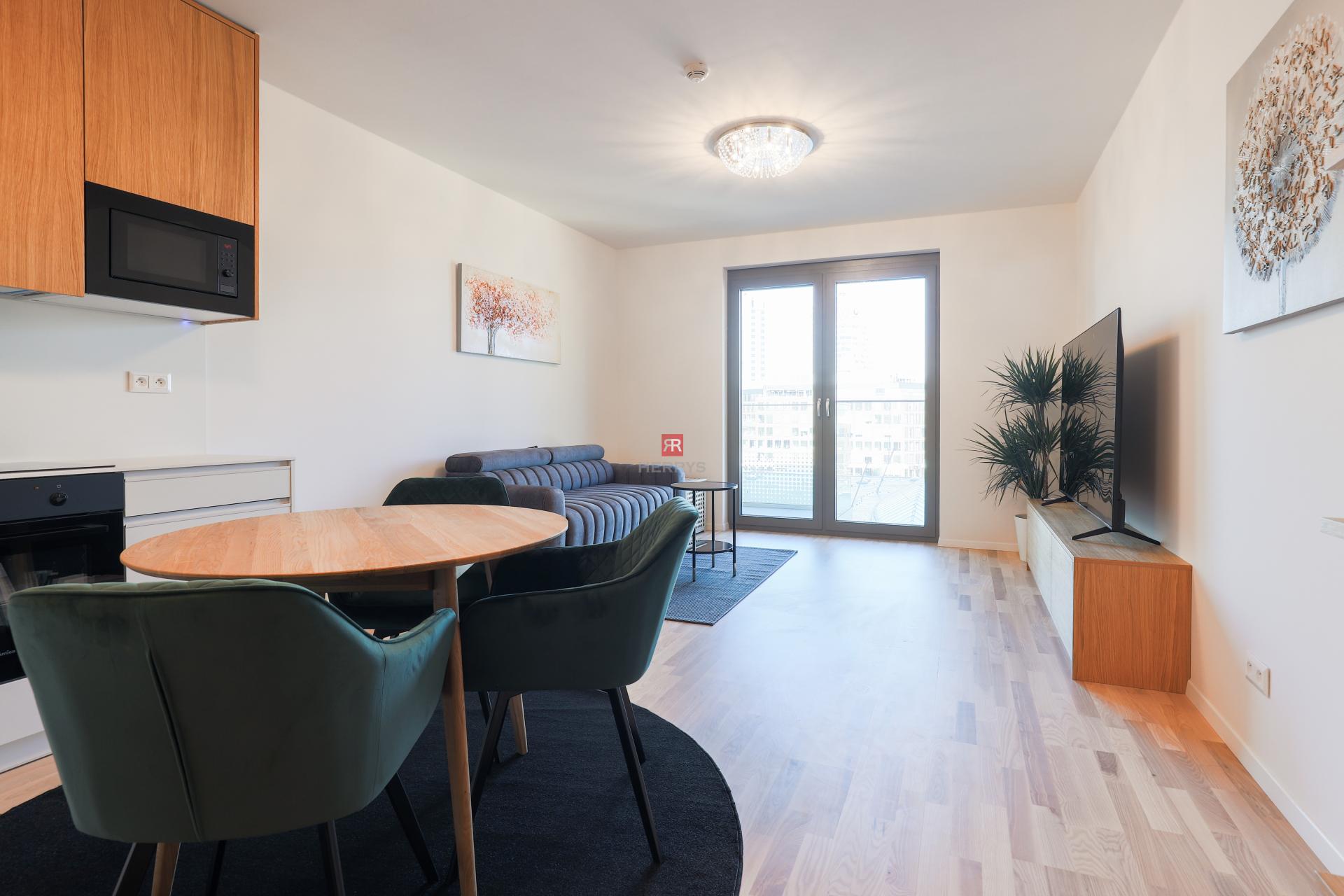 HERRYS - Na prenájom úplne nový, 1-izbový apartmán v projekte METROPOLIS, parking v cene