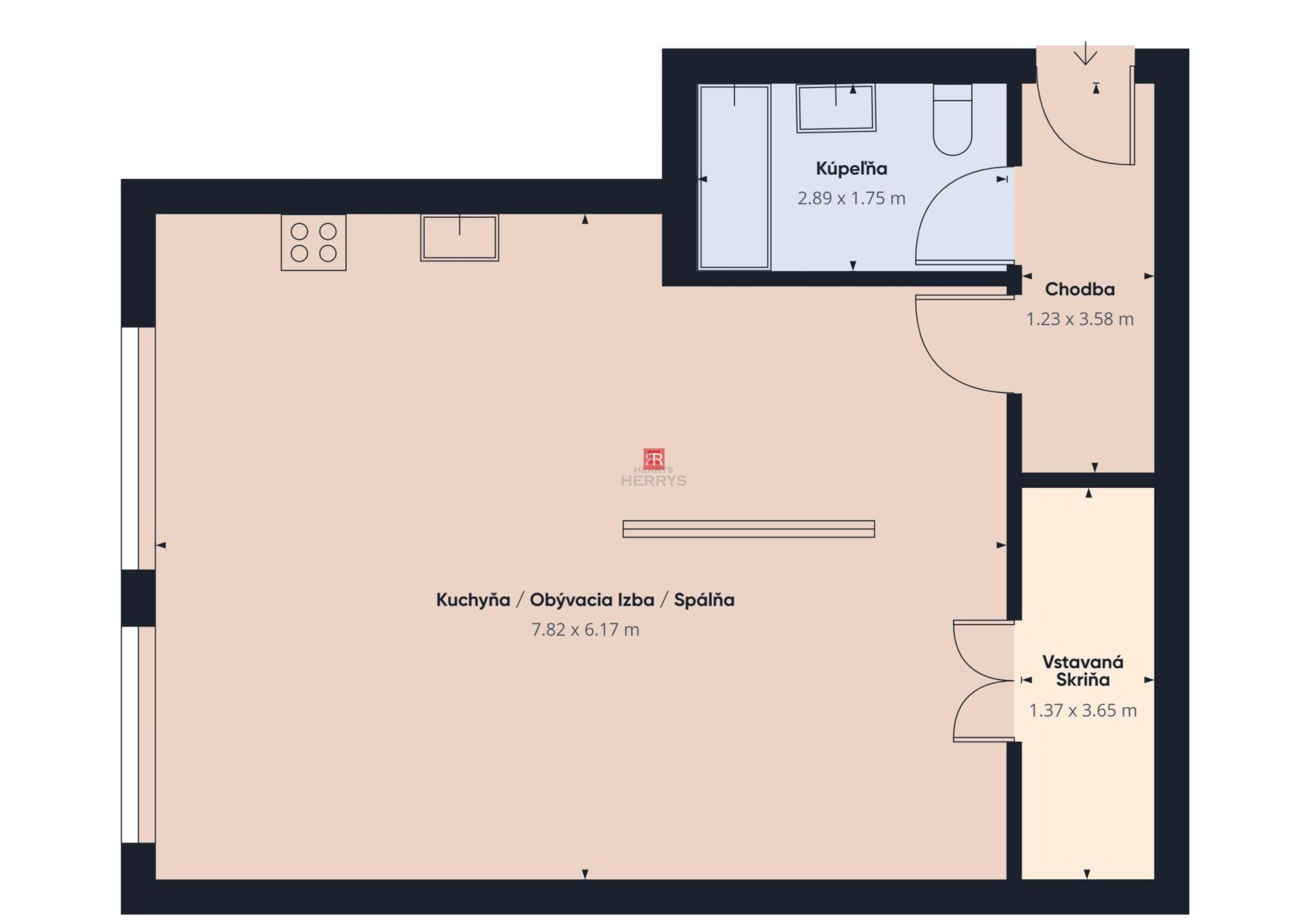 HERRYS - Na predaj krásny 1 izbový byt v Starom Meste pri Prezidentskej záhrade