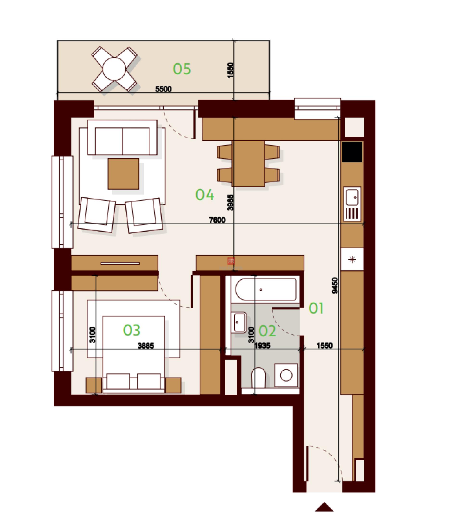 HERRYS - Na prenájom úplne nový 2i apartmán v&nbsp;rezidenčnom komplexe Pod Vinicou v&nbsp;BA - Nové Mesto