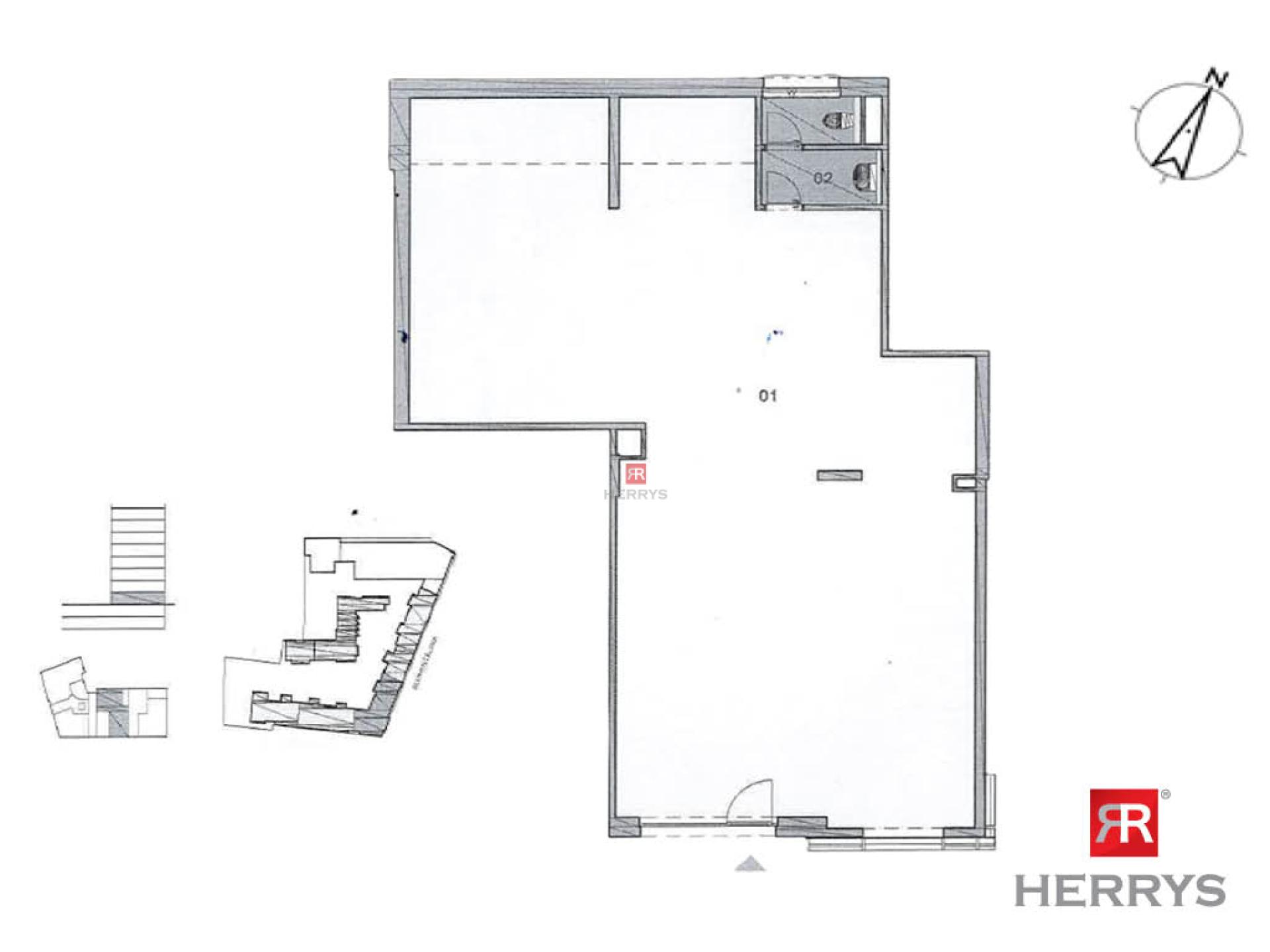 HERRYS - Na prenájom obchodný priestor 130 m2 v novostavbe STEIN na Blumentálskej ulici