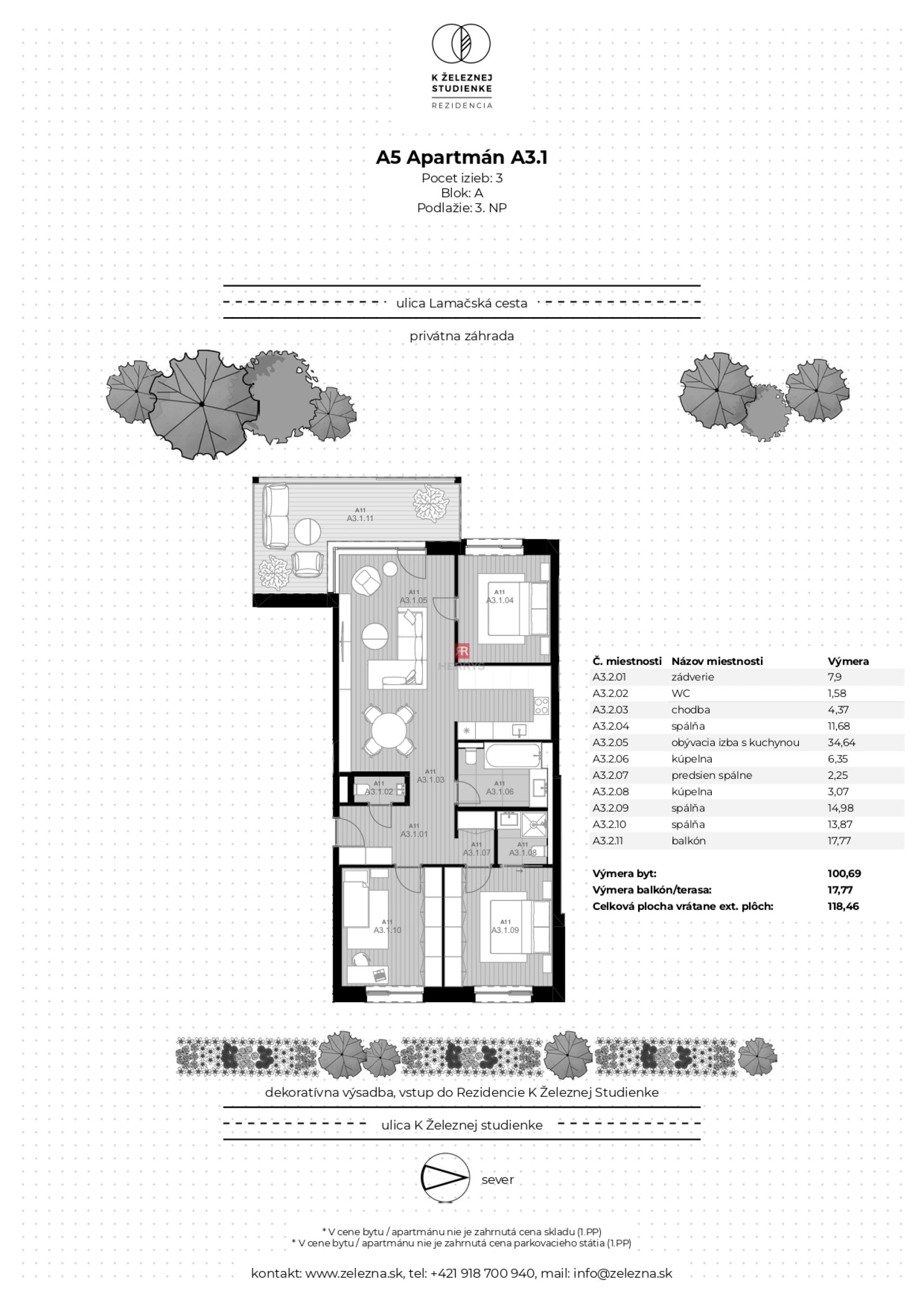 HERRYS – Na predaj 3-izbový apartmán s možnosťou zmeny na 4-izbový, projekt K Železnej studienke