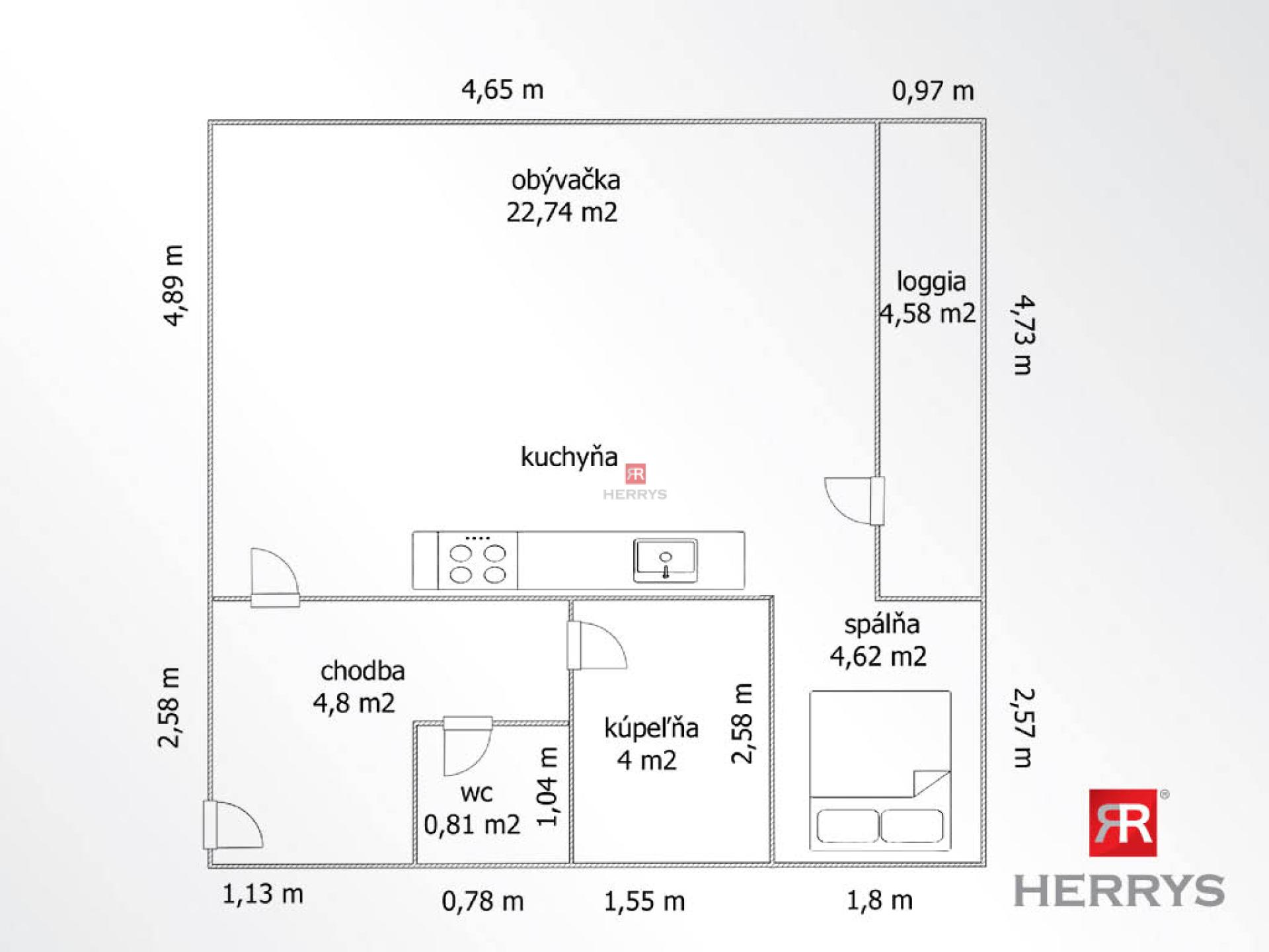 HERRYS – Na predaj 1-izbový byt s možnosťou úpravy na 1,5-i v exkluzívnej lokalite Starého Mesta