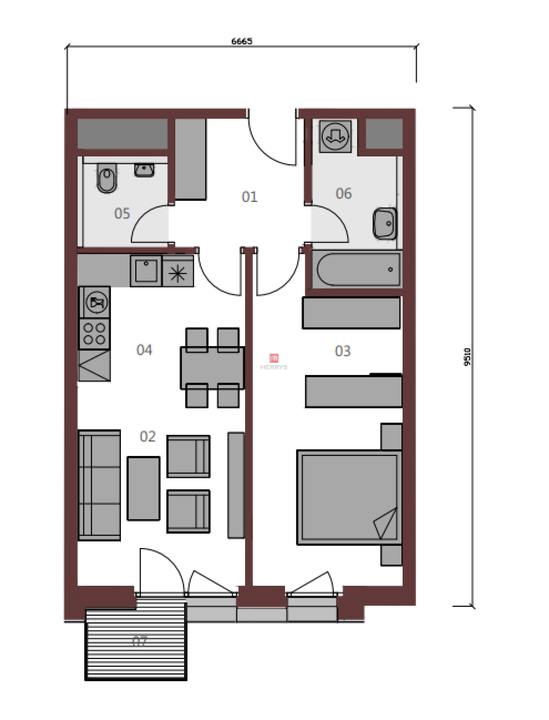 HERRYS - Na prenájom krásny 2-izbový, úplne nový byt v komplexe METROPOLIS