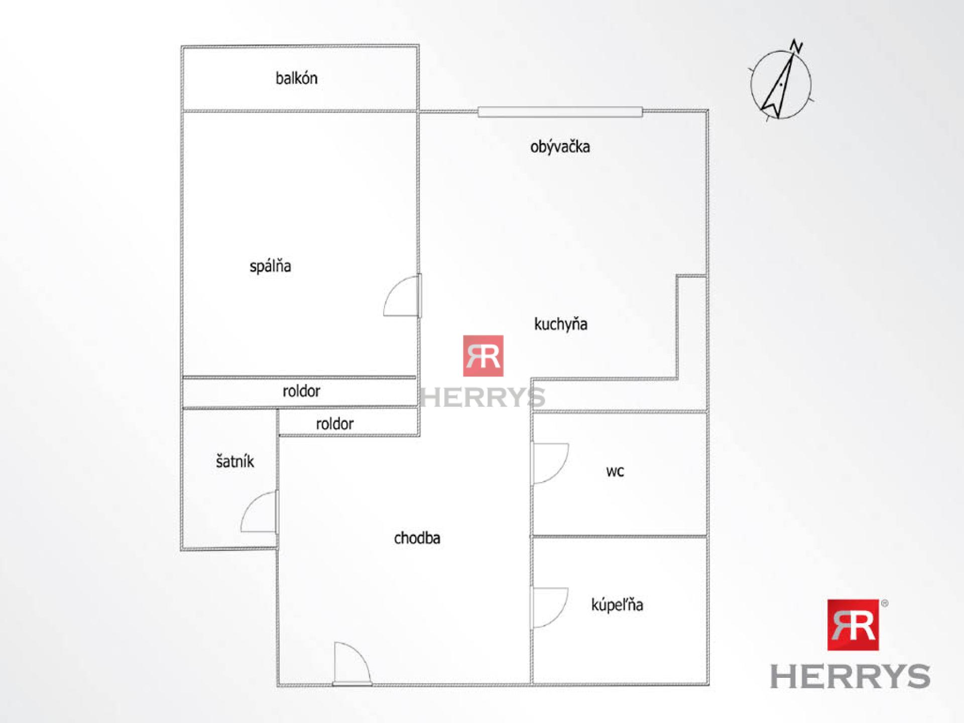 HERRYS – For rent, a spacious 2-room apartment in a new building Kazanská street