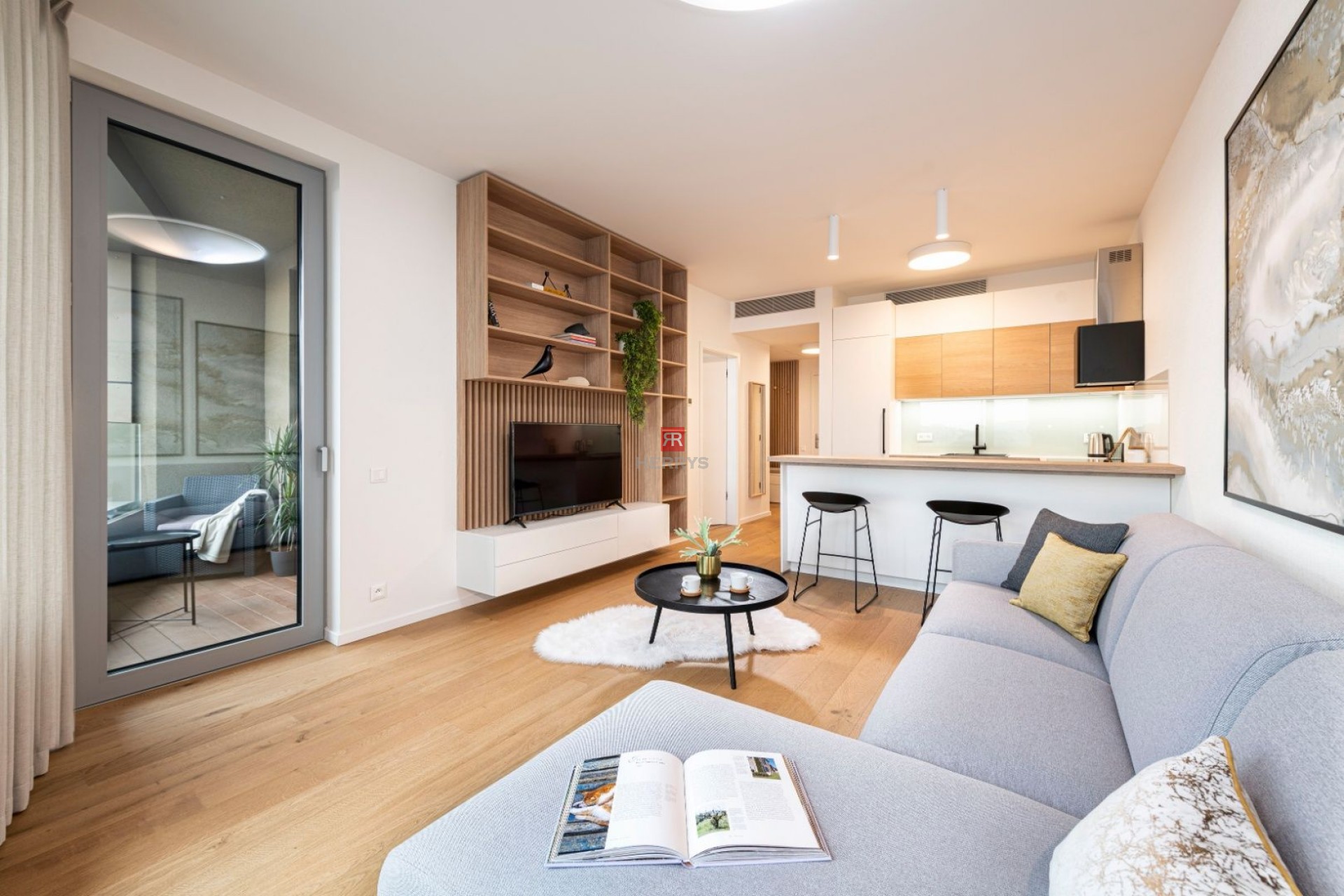 HERRYS-For rent, exclusive 2-room apartment in the new SKY PARK building on the 26th floor with a view of the castle