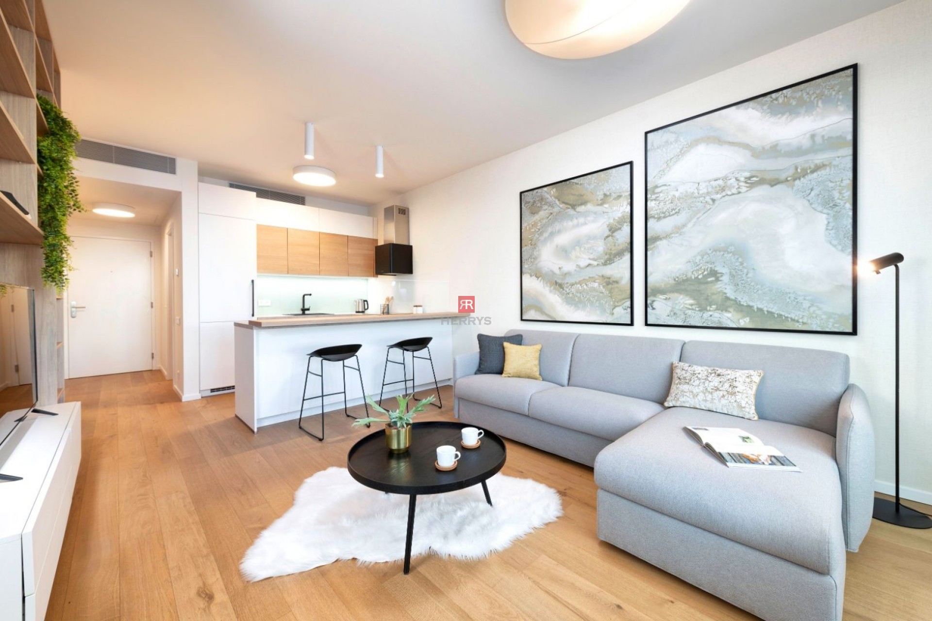 HERRYS-For rent, exclusive 2-room apartment in the new SKY PARK building on the 26th floor with a view of the castle
