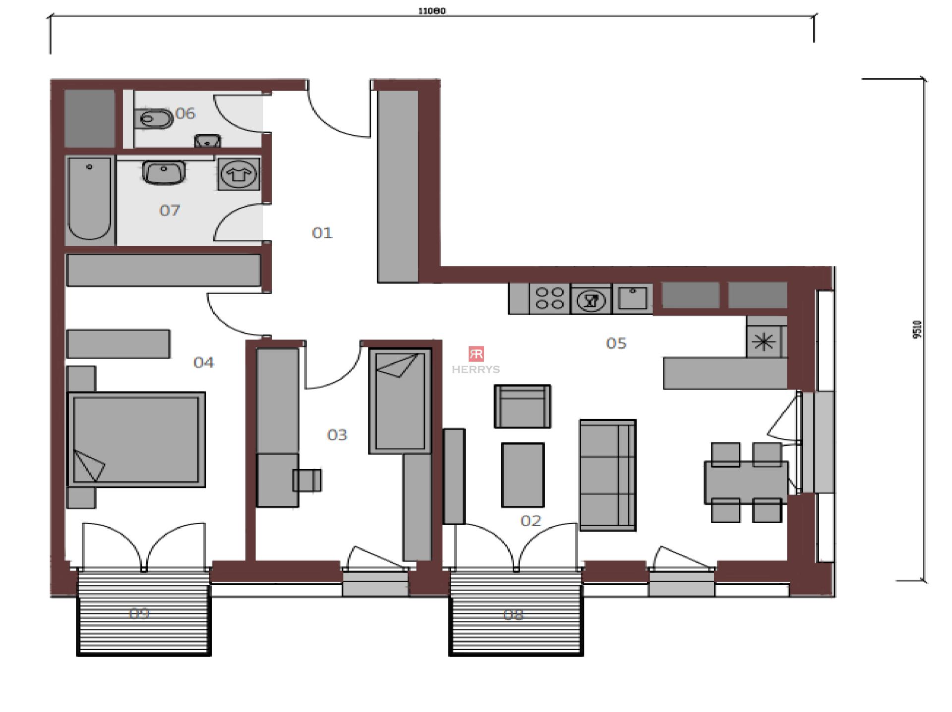 HERRYS - Na prenájom krásny, svetlý, úplne nový 3-izbový zariadený byt v novostavbe Metropolis