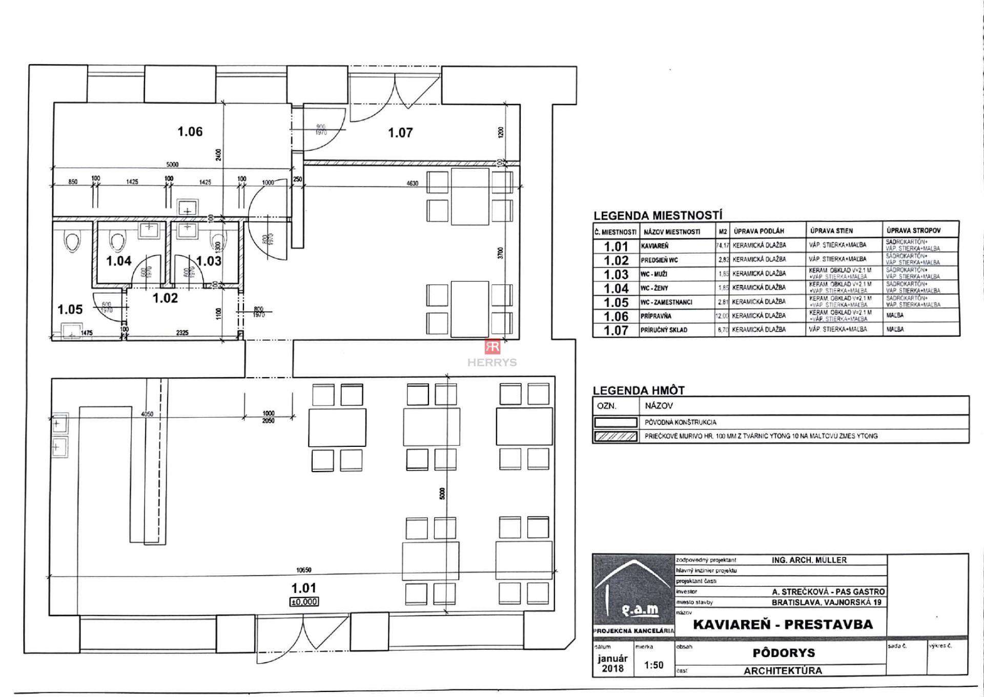 HERRYS – Na prenájom kompletne zrekonštruovaný nebytový priestor na gastro prevádzku