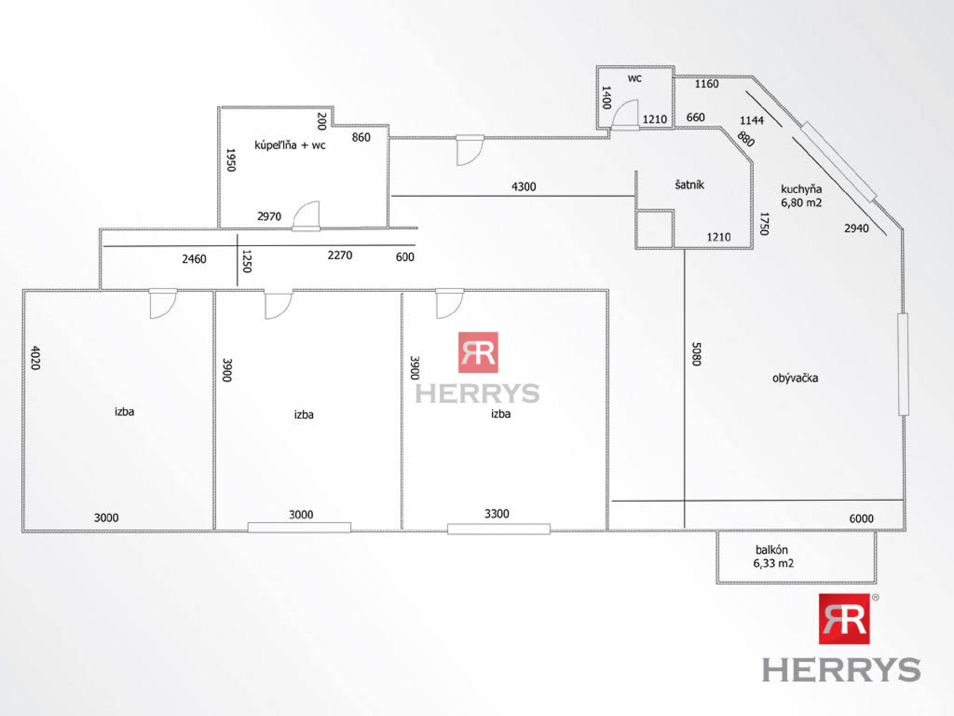 HERRYS - Na predaj priestranný slnečný 4-izbový byt s balkónom a parkovacím miestom, Tichá ulica