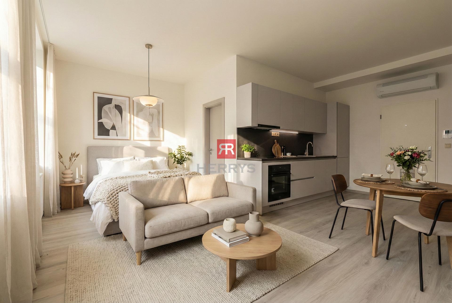 HERRYS – Na predaj atraktívny 1-izbový apartmán v&nbsp;centre, v pamiatkovej budove UNO Poštová Residence