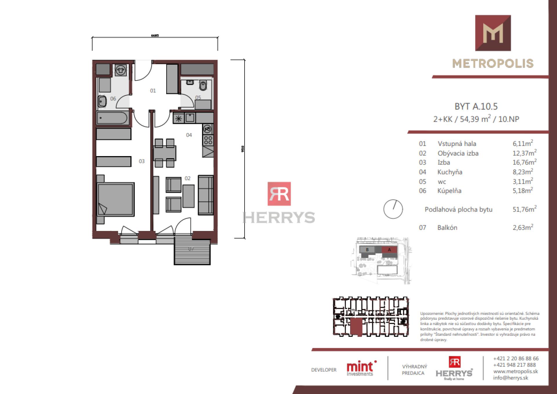 HERRYS - Na predaj exkluzívny 2-izbový byt v projekte METROPOLIS – takto môže vyzerať aj váš nový domov!