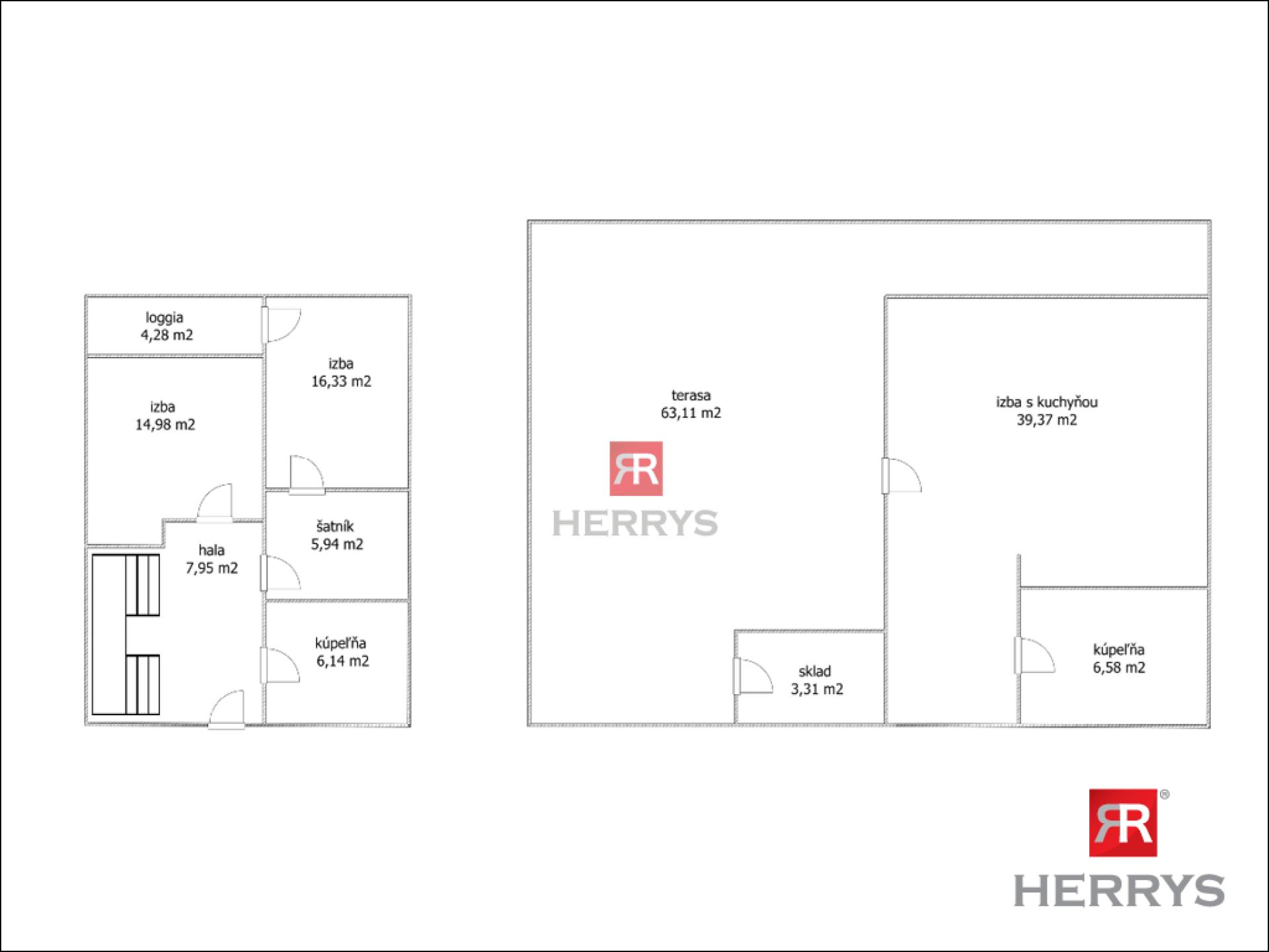 HERRYS - Na predaj priestranný 3 izbový byt s veľkou terasou a úžasným výhľadom na celé mesto