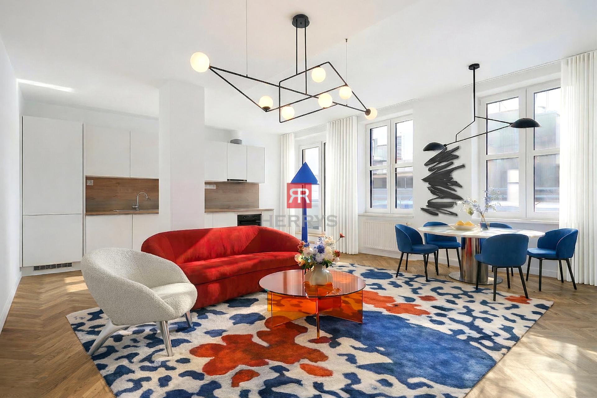 HERRYS – Na predaj 3-izbový apartmán v centre Bratislavy s terasou v projekte UNO Poštová Residence