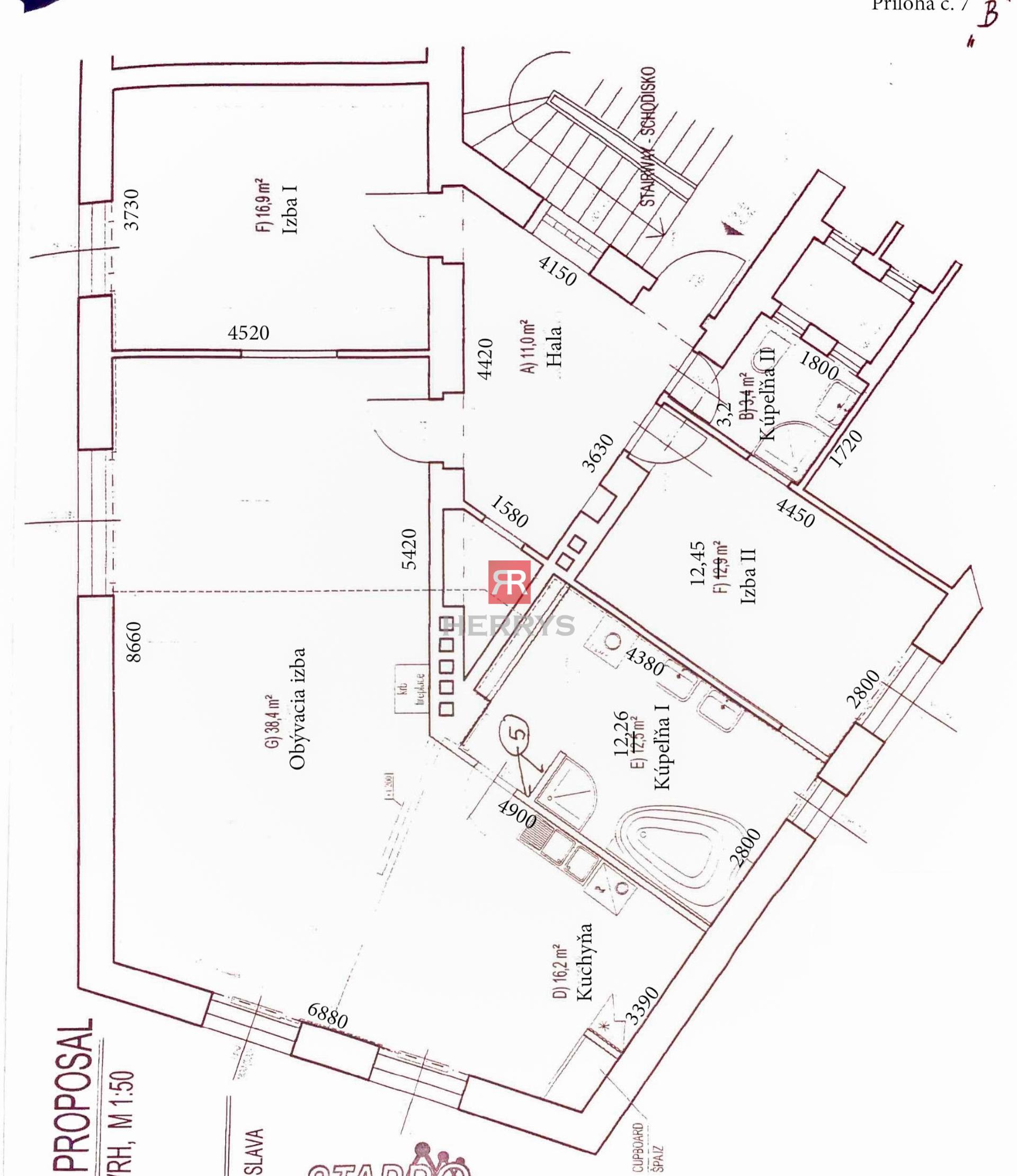 HERRYS - Na predaj mimoriadne priestranný 3 izbový byt v centre Bratislavy