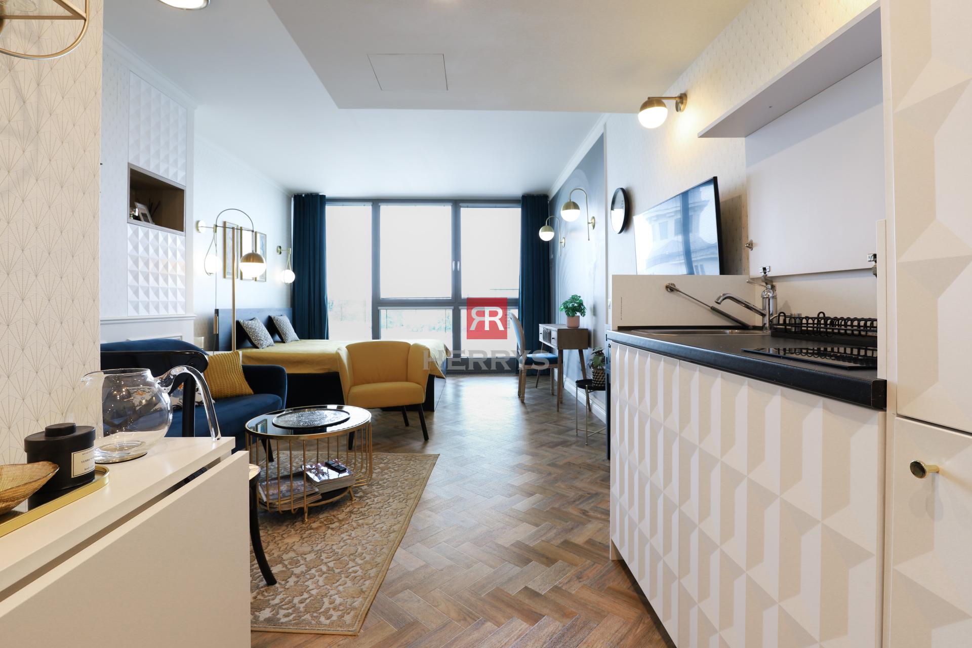 HERRYS - Na prenájom výnimočný 1-izbový byt, v&nbsp;komplexe EUROVEA, priamo na dunajskej promenáde