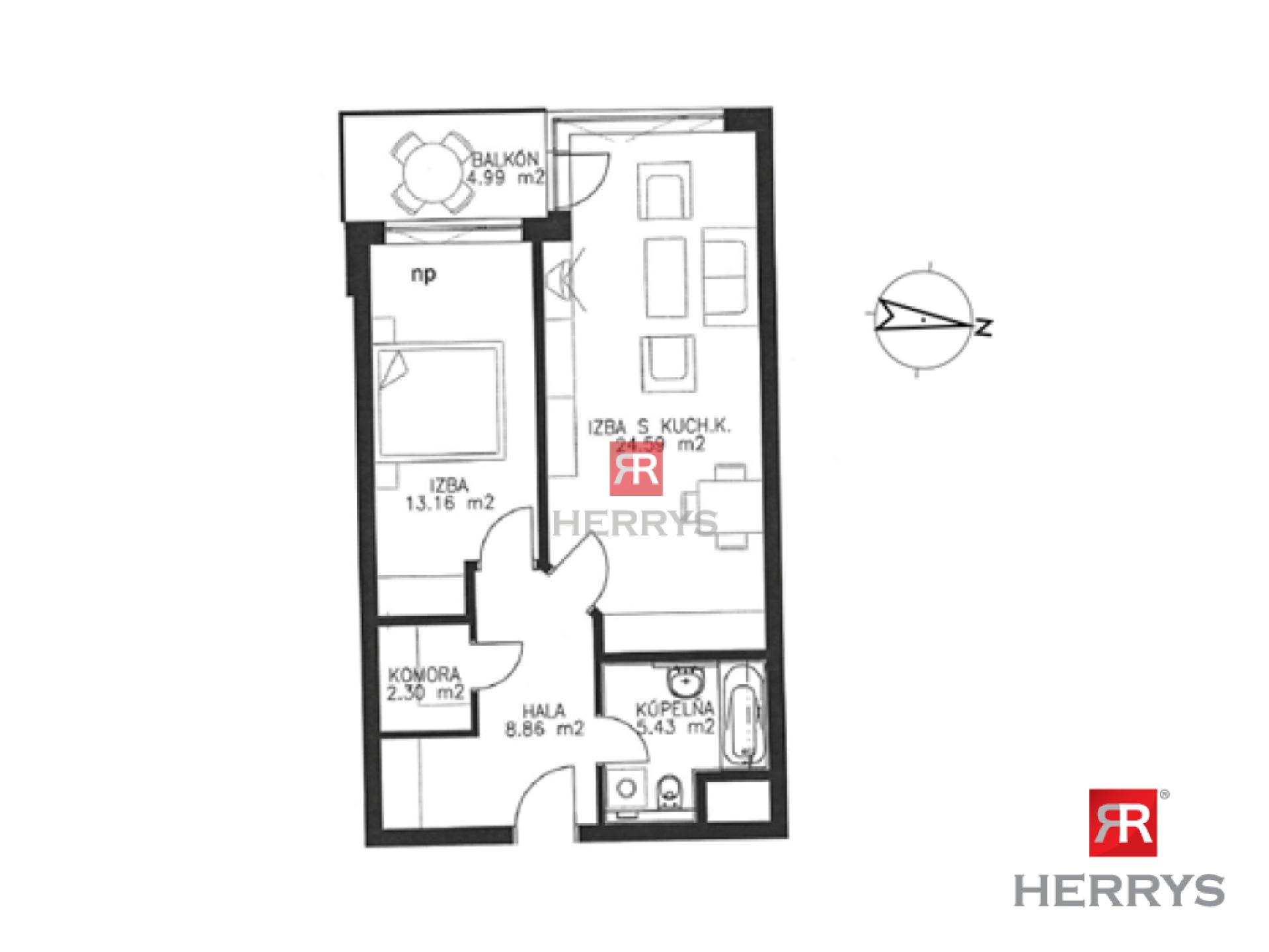 HERRYS - Spacious 2-bedroom apartment for rent in a great location, Jégeho alej | With parking&nbsp;
