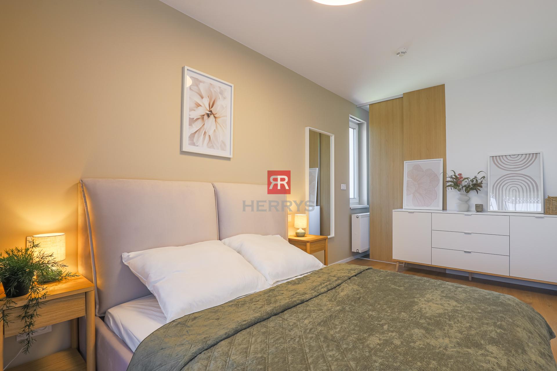 HERRYS - Never-occupied 1-bdr apartment for rent in the Agáty project, featuring parking and a swimming pool
