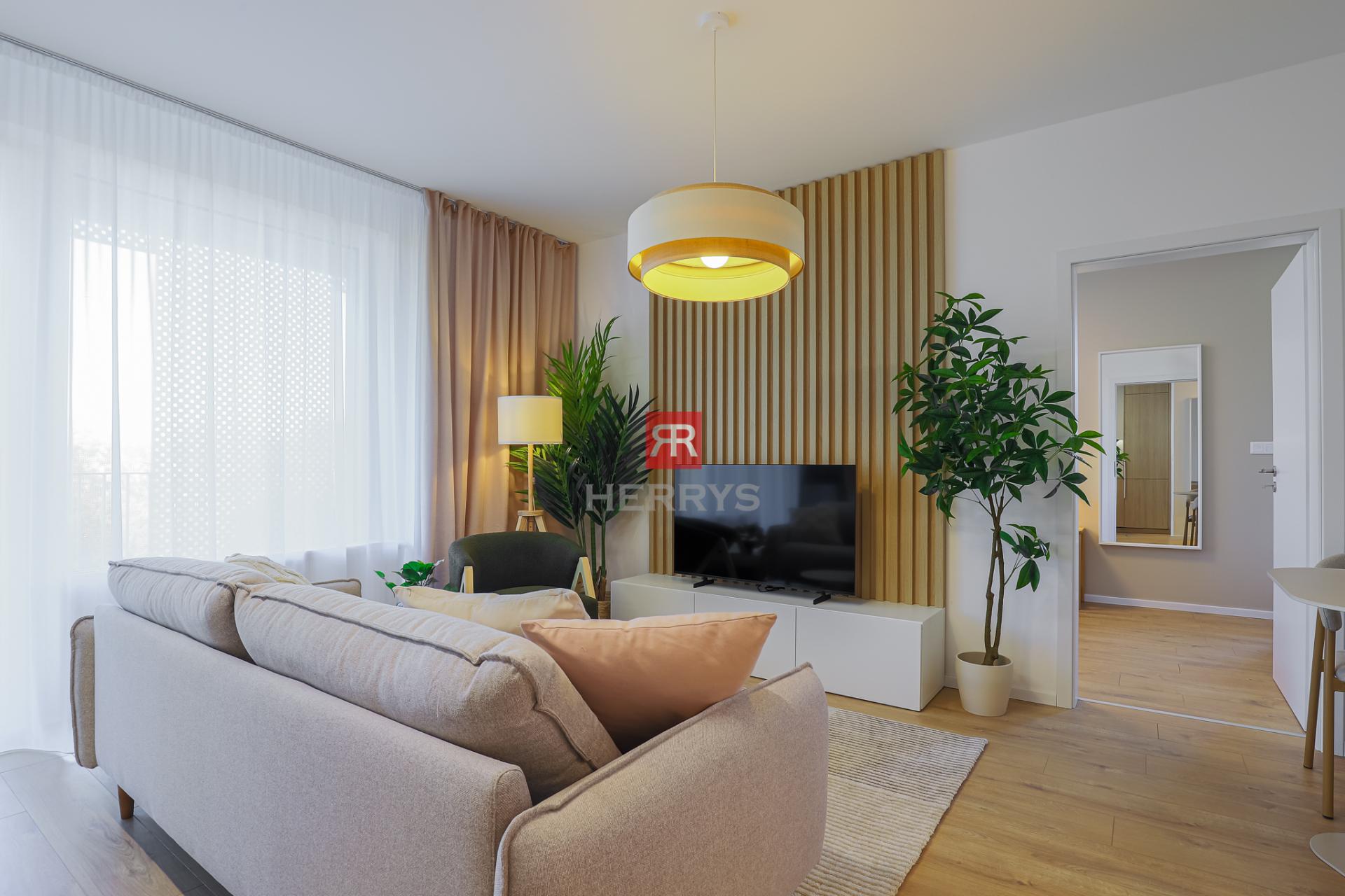 HERRYS - Never-occupied 1-bdr apartment for rent in the Agáty project, featuring parking and a swimming pool