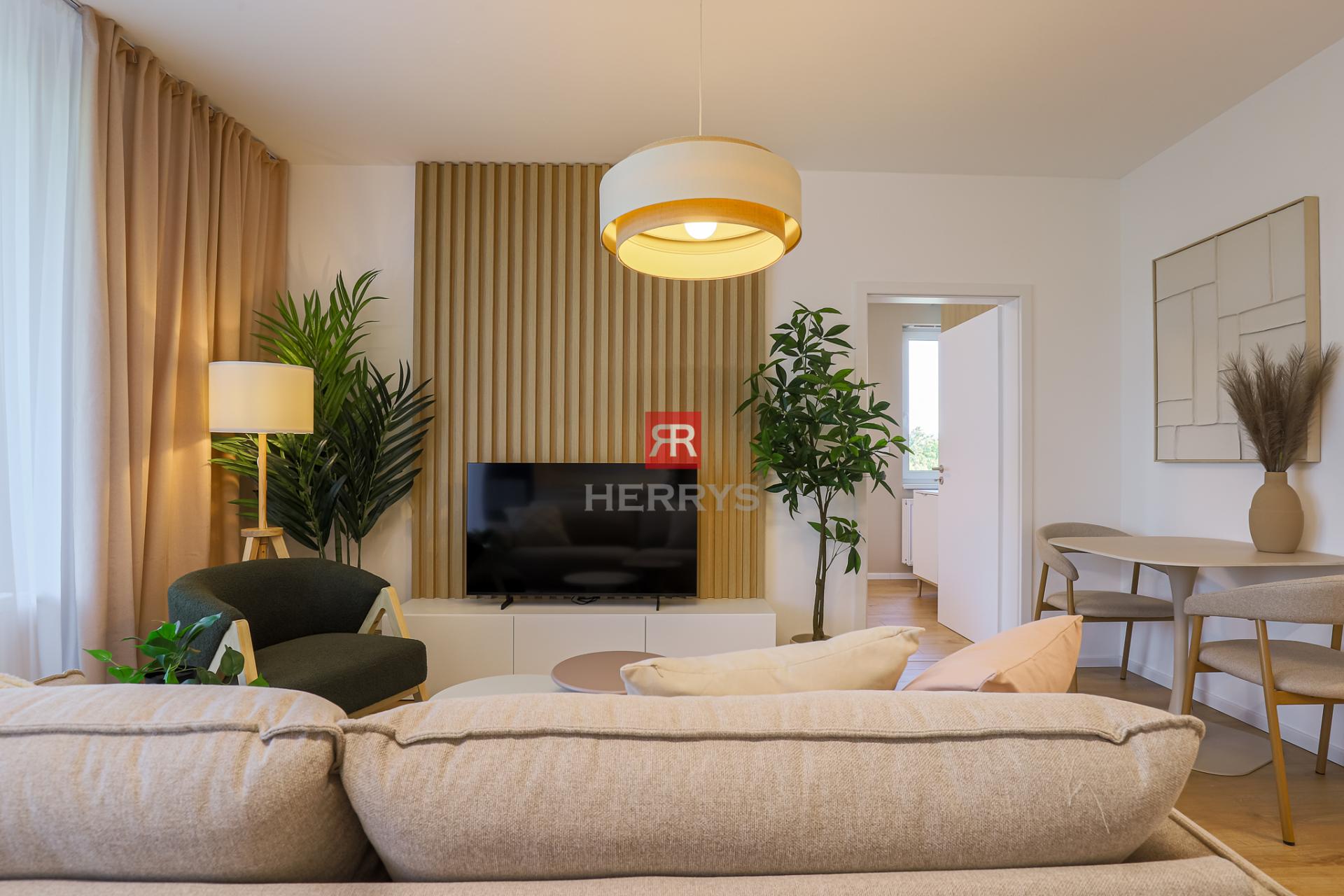 HERRYS - Never-occupied 1-bdr apartment for rent in the Agáty project, featuring parking and a swimming pool
