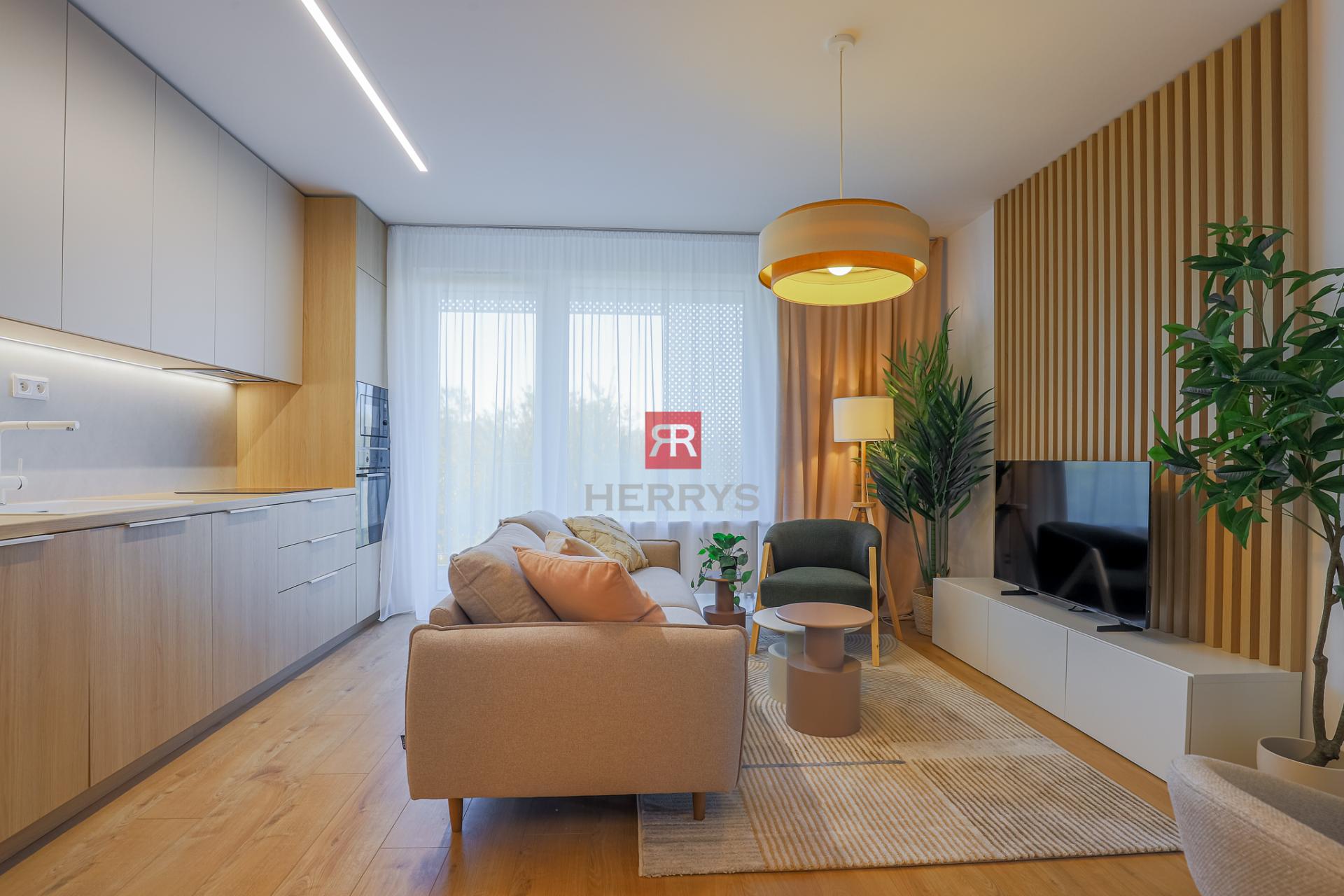 HERRYS - Never-occupied 1-bdr apartment for rent in the Agáty project, featuring parking and a swimming pool