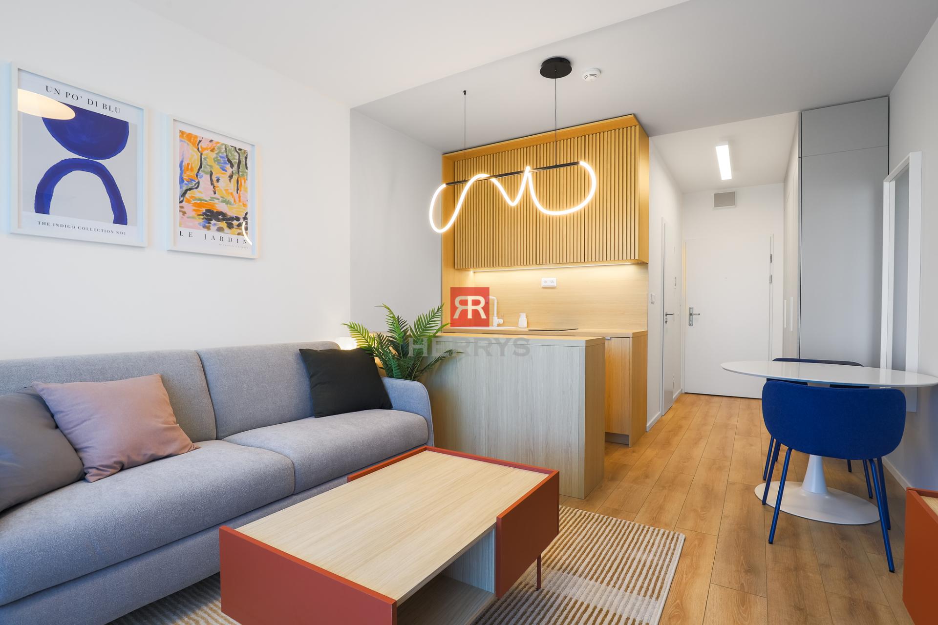 HERRYS - Never-occupied 1-bdr apartment for rent in the Agáty project, featuring parking and a swimming pool