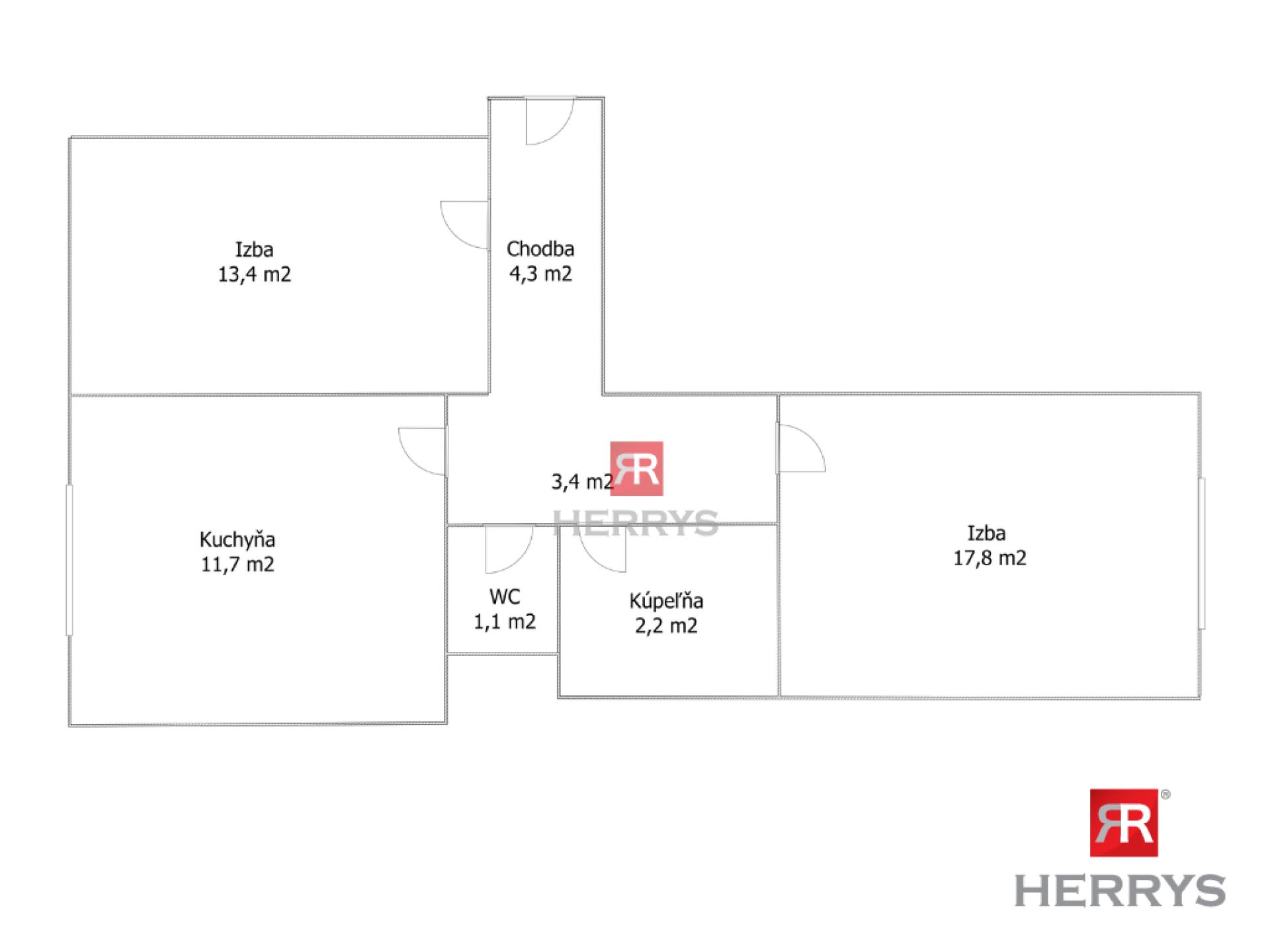 HERRYS – Na predaj 2-izbový byt v pôvodnom stave so samostatnou kuchyňou v pokojnej lokalite