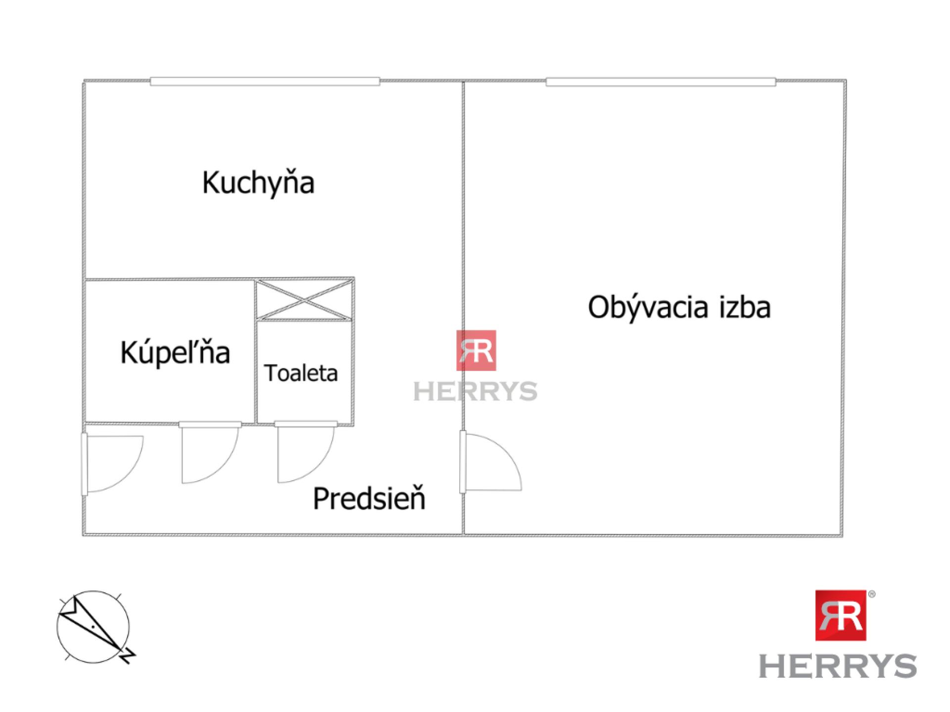 HERRYS - For sale 1-room flat in original condition on Slatinská Street in Vrakuňa