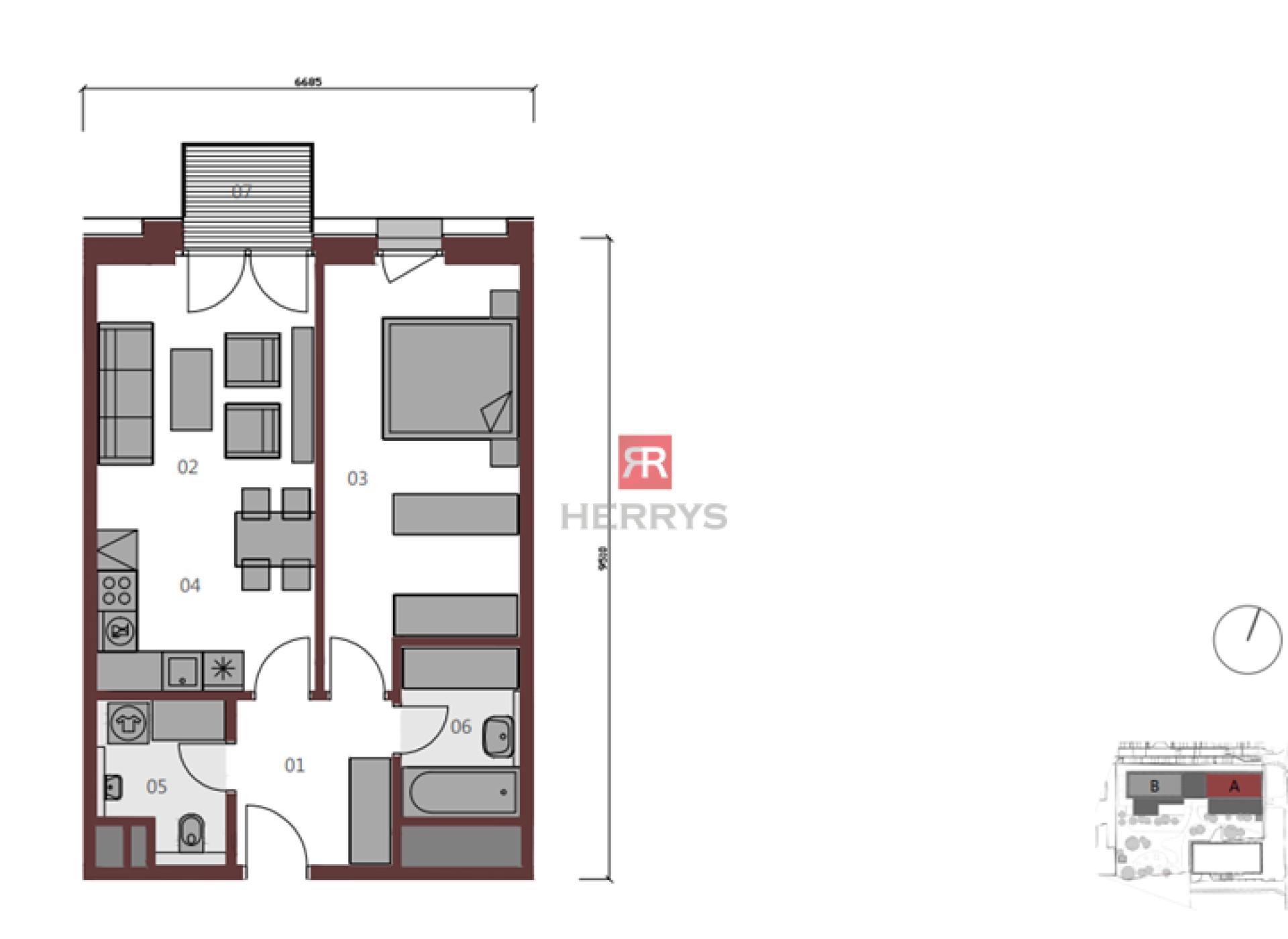 HERRYS - Na prenájom atraktívny 2-izbový apartmán s parkovacím miestom v komplexe METROPOLIS