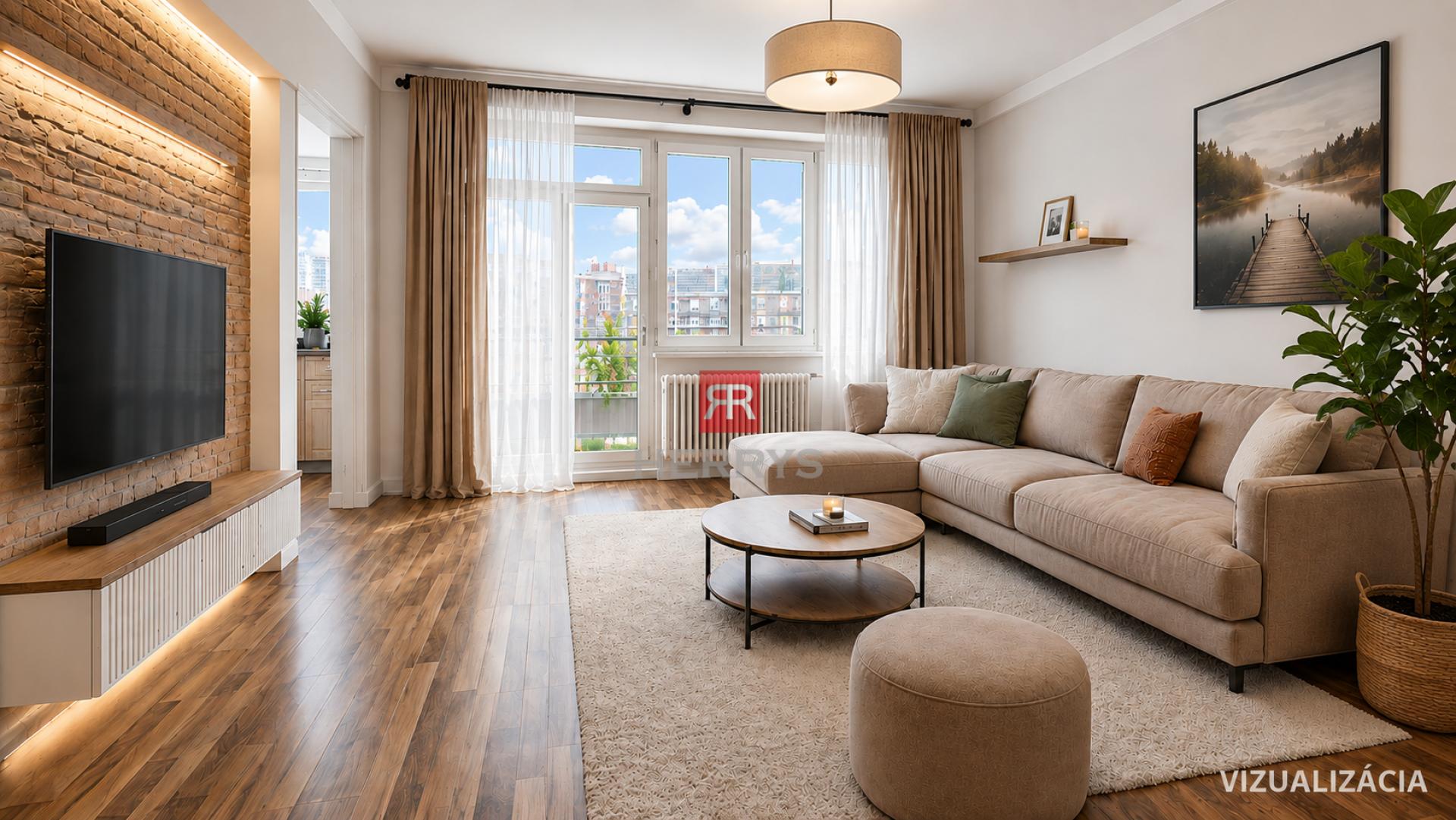 HERRYS - Na predaj priestranný 3 izbový byt s balkónom, pivnicou a dobrými možnosťami parkovania