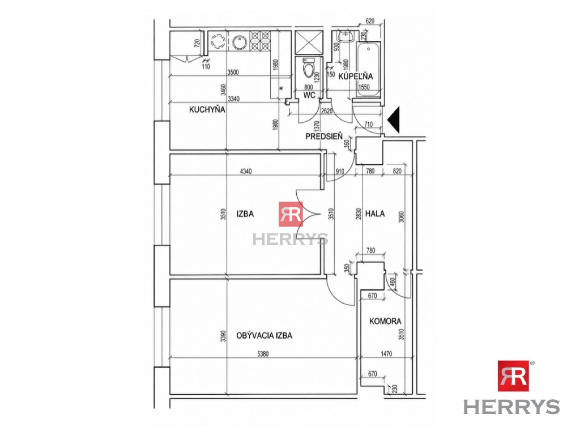 HERRYS - na predaj 2,5-izbový byt s halou a samostatnou kuchyňou na Budovateľskej ulici + pivnica