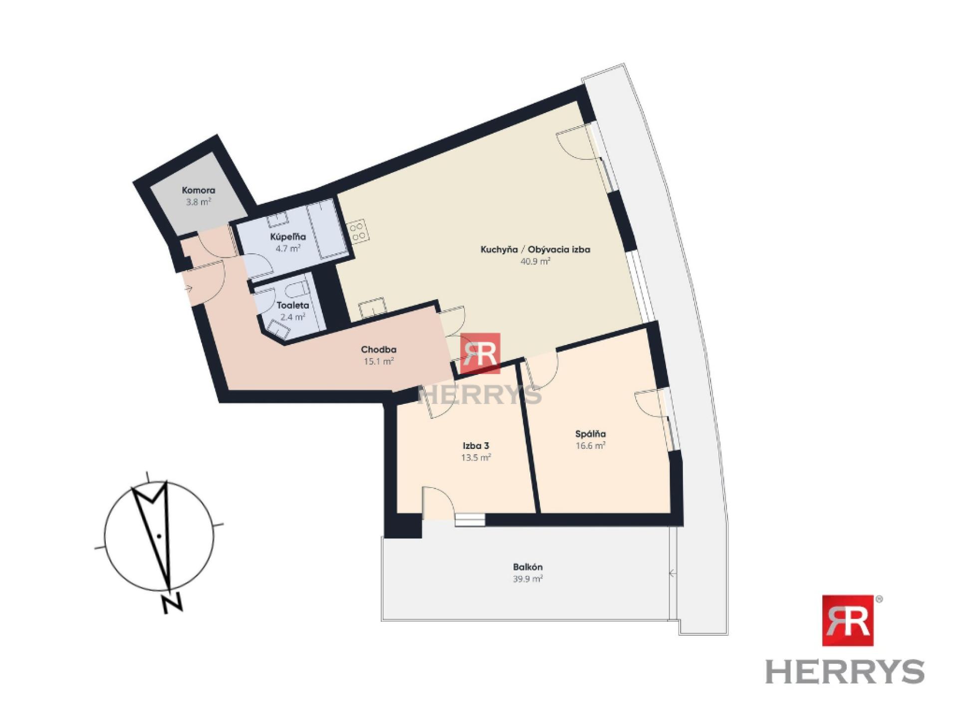 &nbsp;HERRYS - 3-bedroom flat for sale with a terrace and enchanting views of the Danube and Devín Castle | Dlhé diely