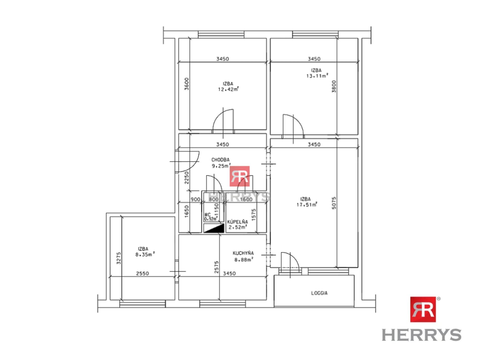 HERRYS - Prakticky riešený 4-izbový byt v pokojnej časti Vrakune
