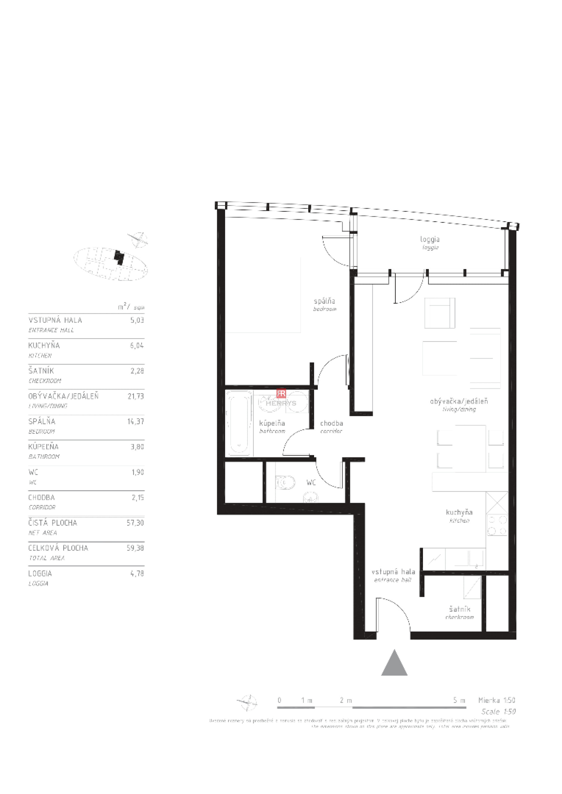 HERRYS - Stylish 2-room furnished apartment with balcony for rent, III. Towers