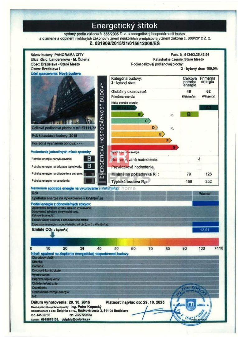 HERRYS - For rent 3-room furnished apartment with a balcony in Panorama City with a view of the Danube